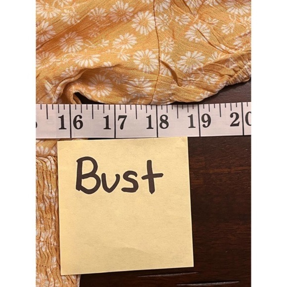 Urban Outfitters Lumiere Yellow Floral Smocked Mini Dress Cottagecore - Picture 12 of 12